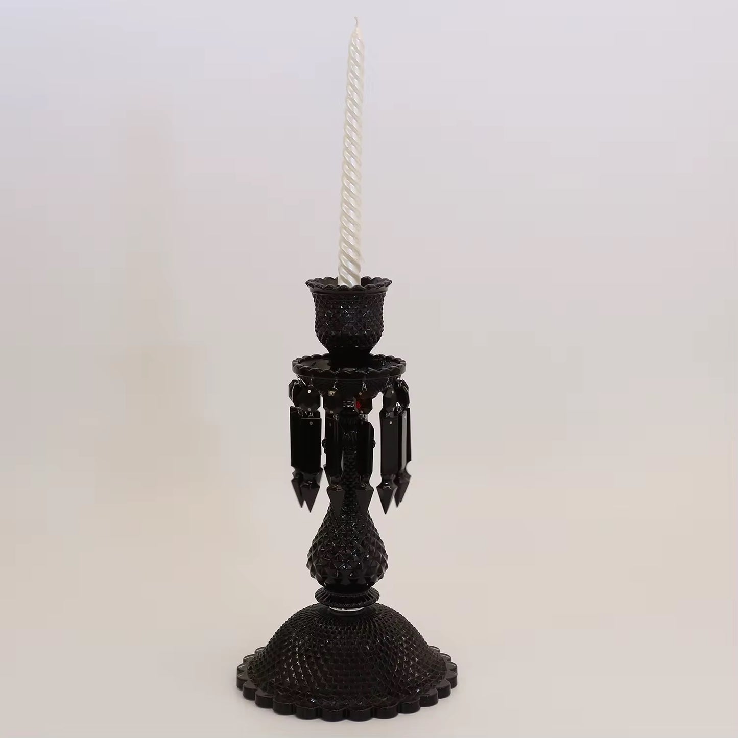 Pair of Tall K9 Crystal Candelabra