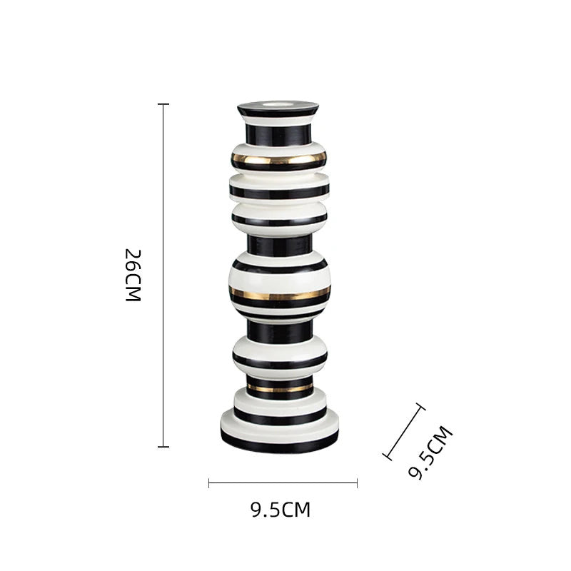 Pair of Modern Vintage Ornament Ceramic Candle Holder