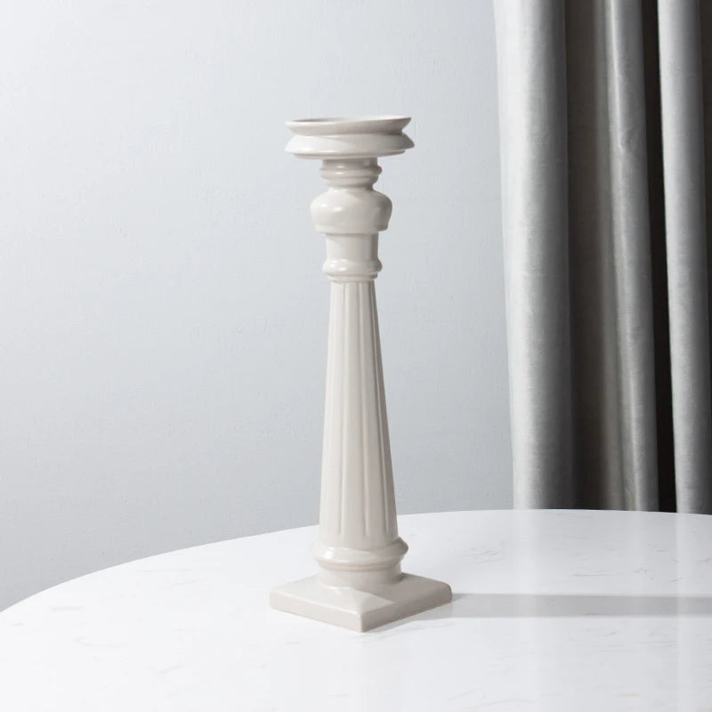 Set of European Elegant Handmade Ceramic Candle Holders