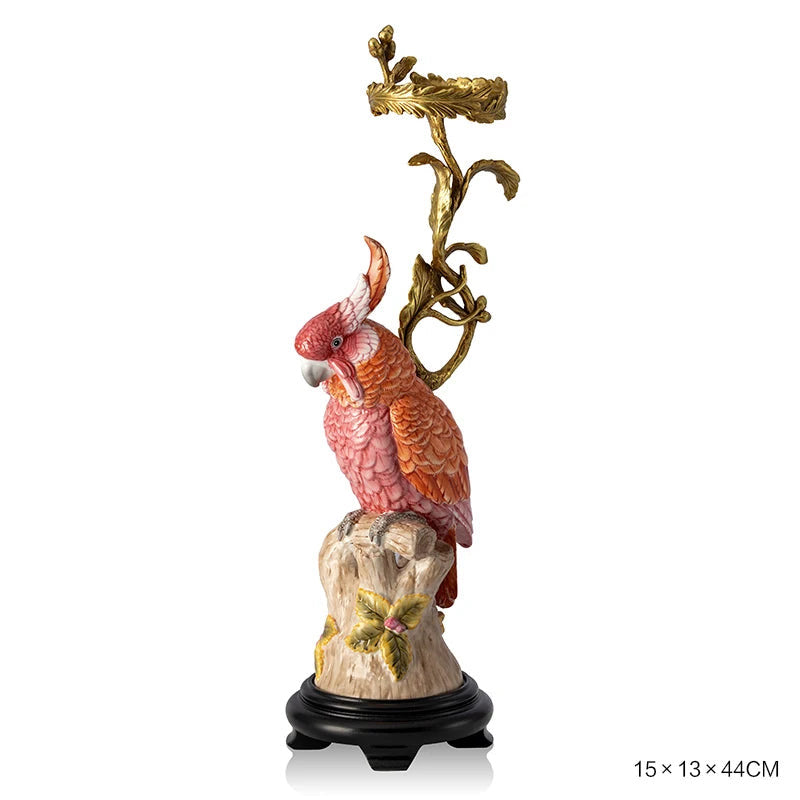 Pair of Pink Parrot Candle Holder