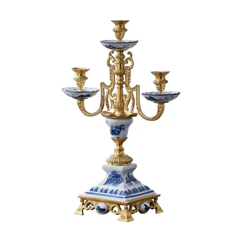 Copper Porcelain Candlestick