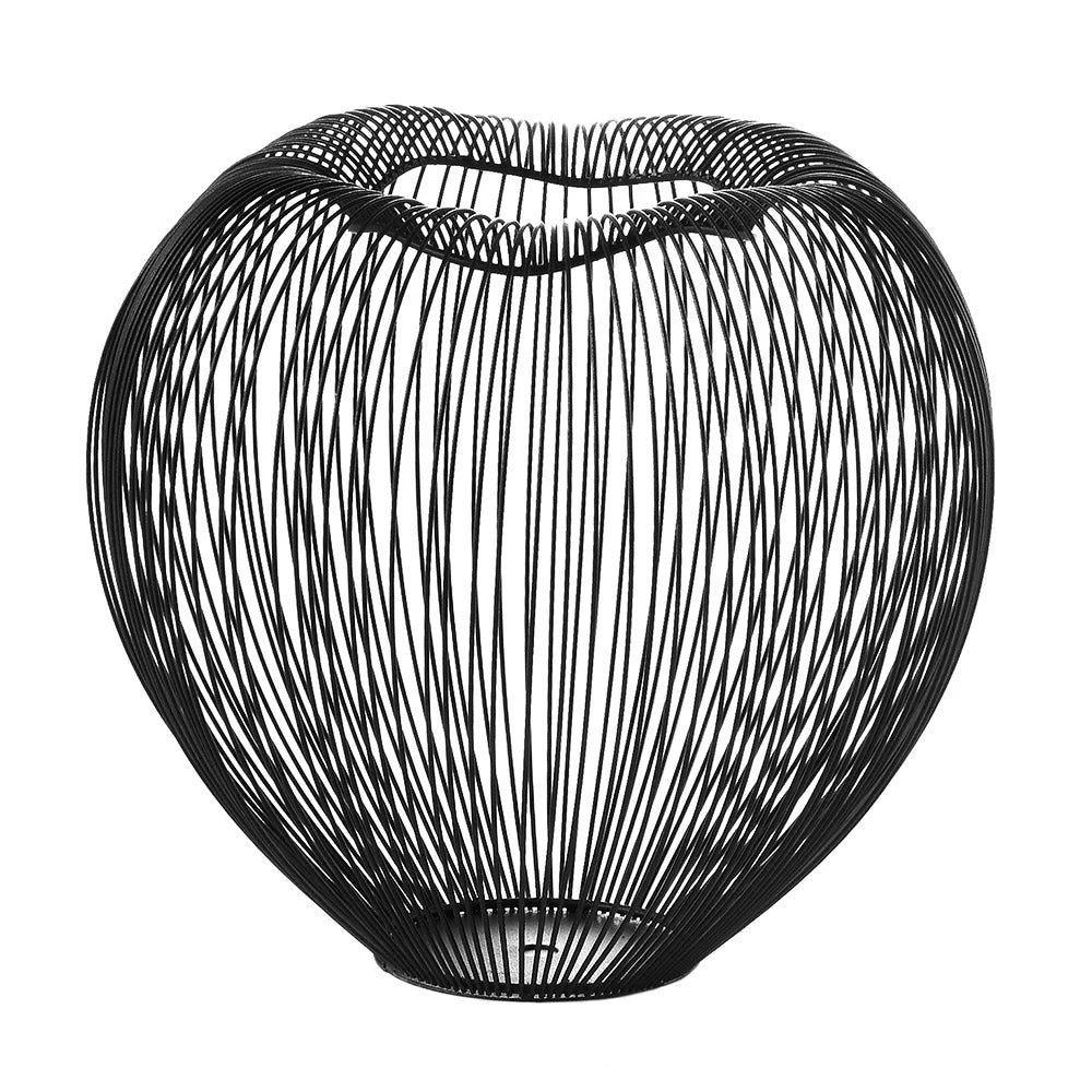 Unique Black Iron Apple Shaped Candle Holder