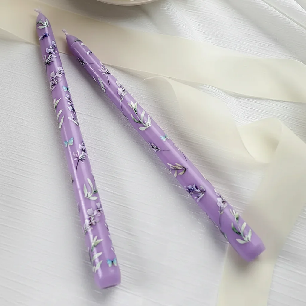 5 Boxes of European Romantic flowered Pillar Candle