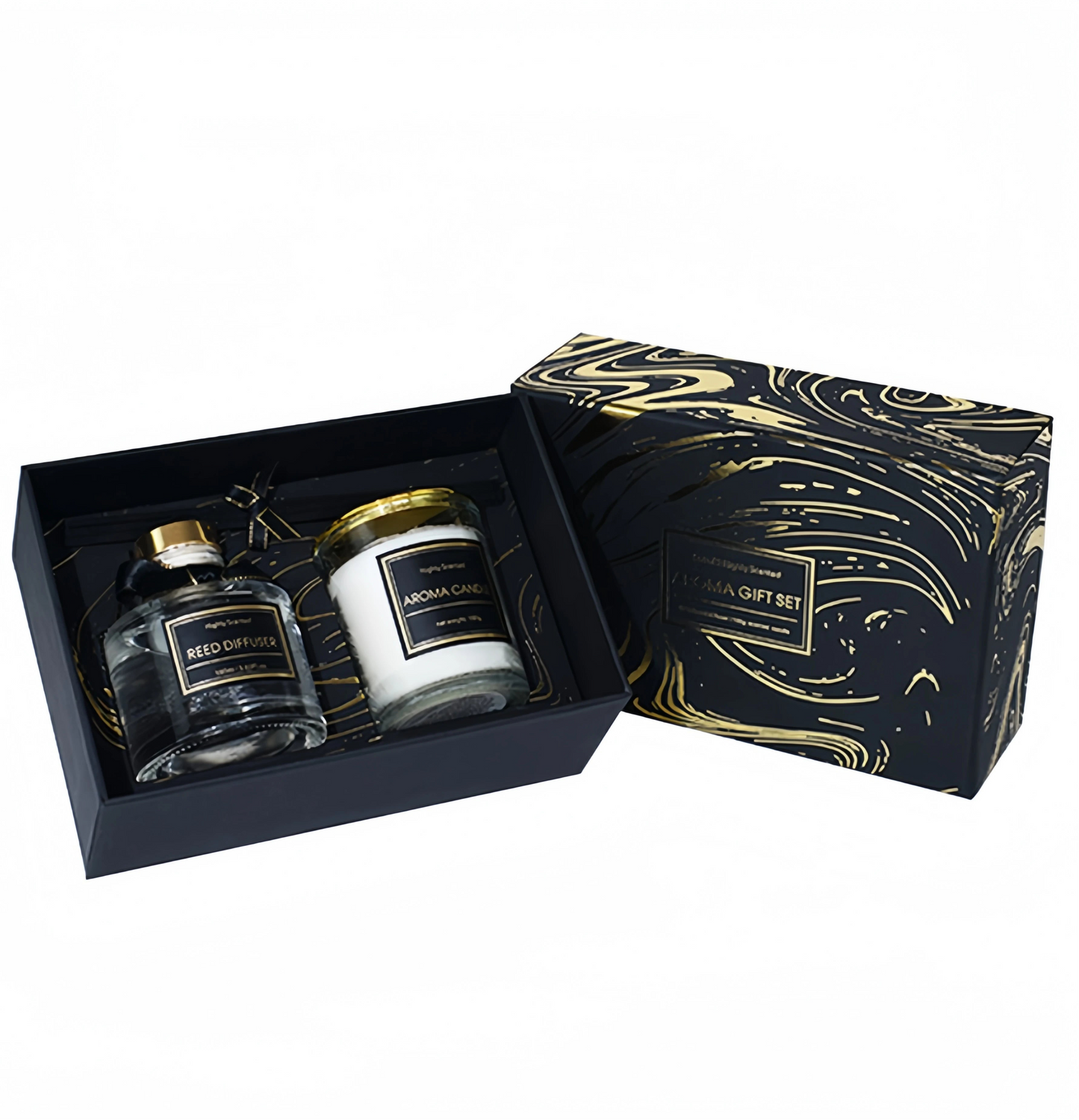 Glass Jar Reed Diffuser Scented Candles Gift Set