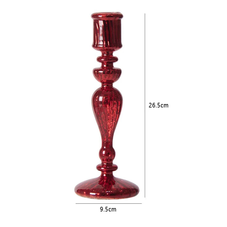 Set of Tall Borosilicate Glass Candle Stick Holder