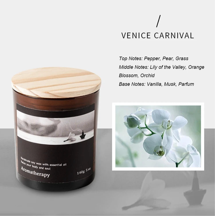 Romantic Meditation Soy Wax Wood Candle