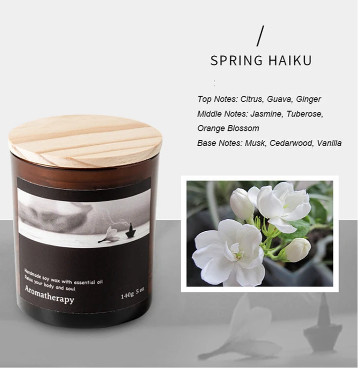 Romantic Meditation Soy Wax Wood Candle