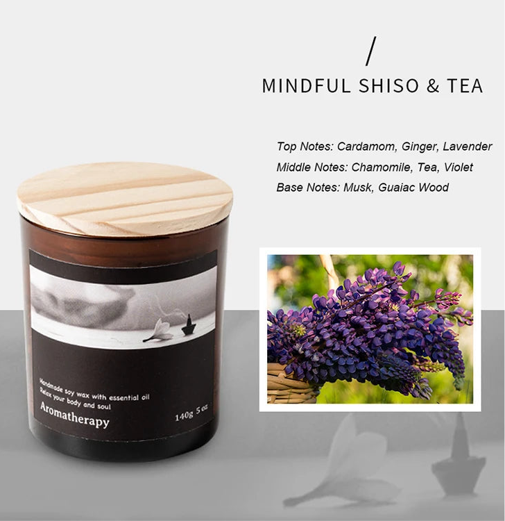 Romantic Meditation Soy Wax Wood Candle