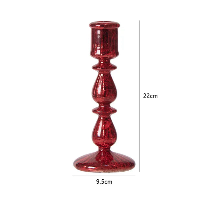 Set of Tall Borosilicate Glass Candle Stick Holder