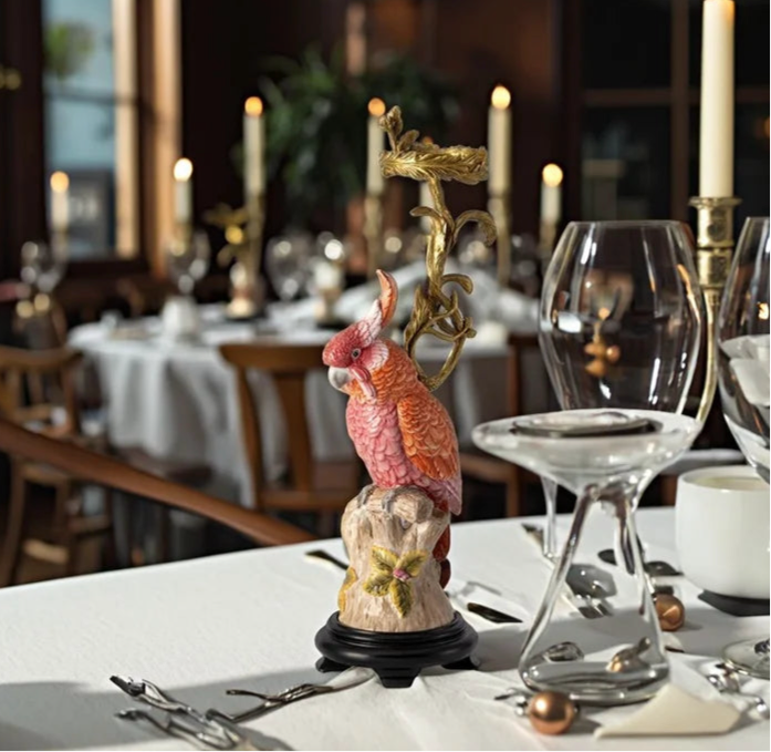 Pair of Pink Parrot Candle Holder