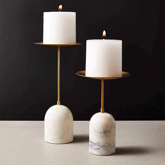 Set of Natural Marble Stone Candle Holder