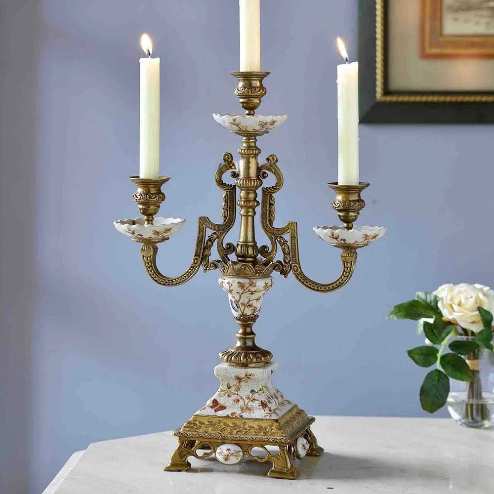 Copper Porcelain Candlestick