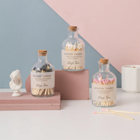 Pack of 3 Especial Candles Matches Glass Bottle