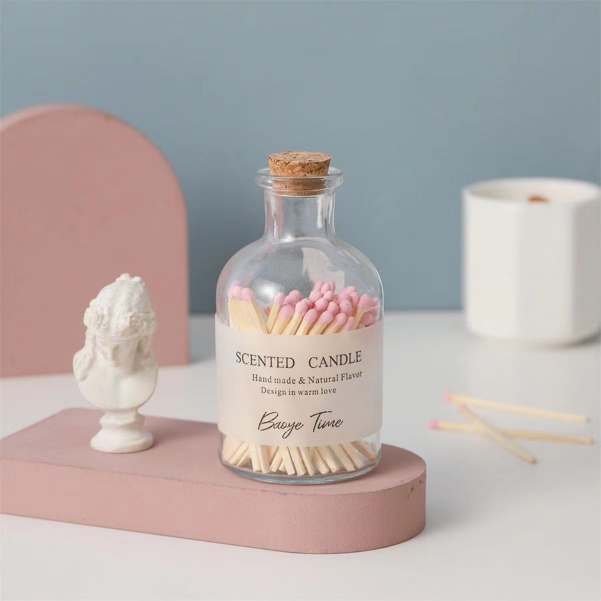 Pack of 3 Especial Candles Matches Glass Bottle