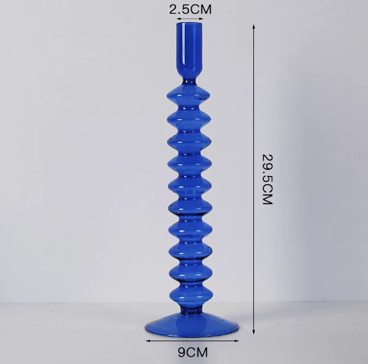 Set of Blue Glass Candle Holder