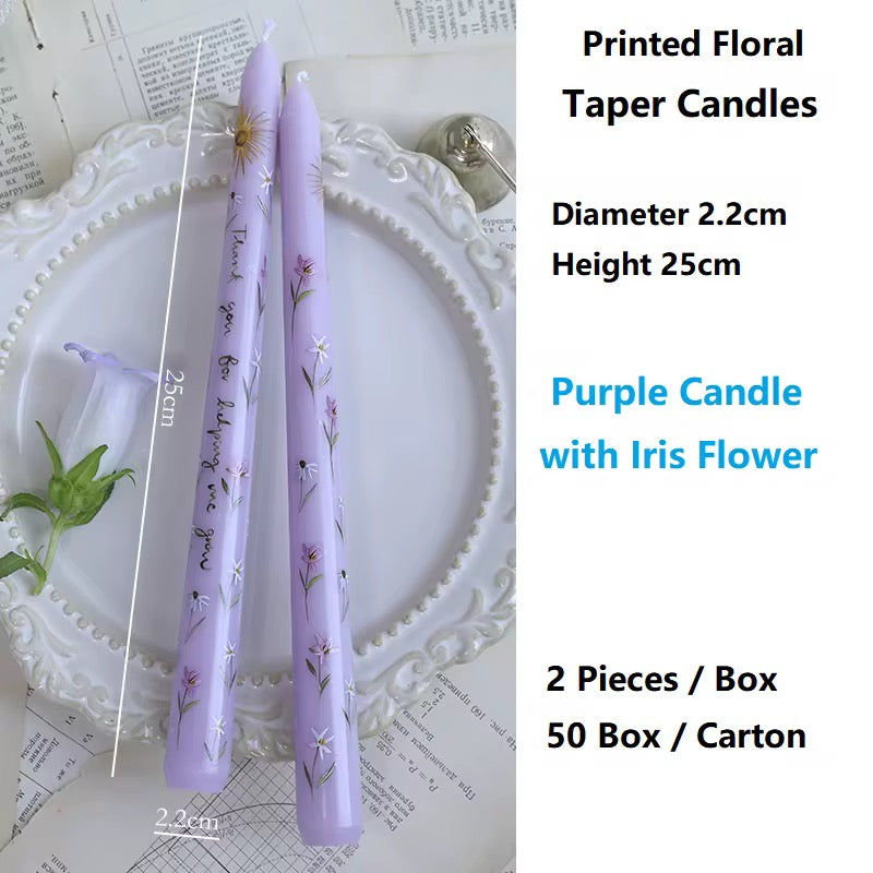 4 Boxes of European-Style 25cm Long-Stem Floral Candle