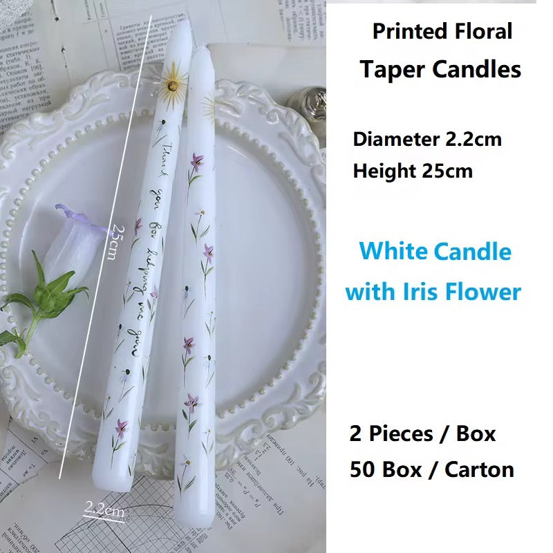 4 Boxes of European-Style 25cm Long-Stem Floral Candle