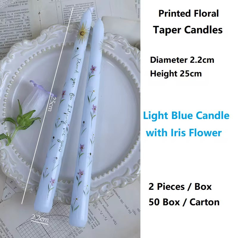 4 Boxes of European-Style 25cm Long-Stem Floral Candle