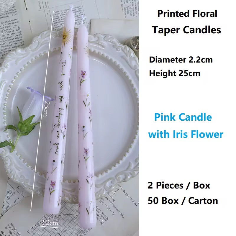 4 Boxes of European-Style 25cm Long-Stem Floral Candle