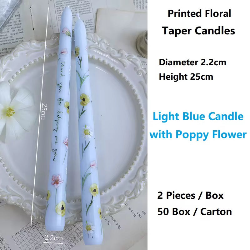 4 Boxes of European-Style 25cm Long-Stem Floral Candle