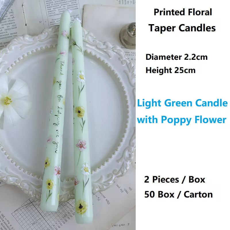 4 Boxes of European-Style 25cm Long-Stem Floral Candle
