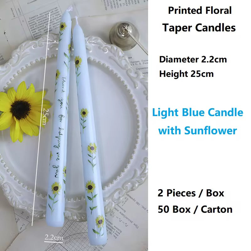 4 Boxes of European-Style 25cm Long-Stem Floral Candle