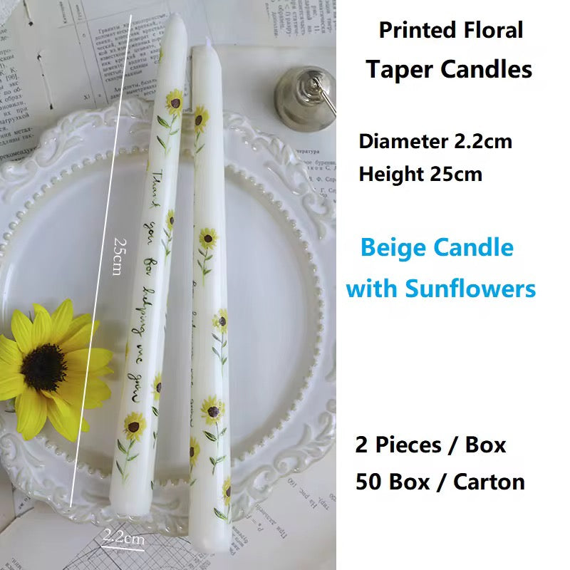 4 Boxes of European-Style 25cm Long-Stem Floral Candle