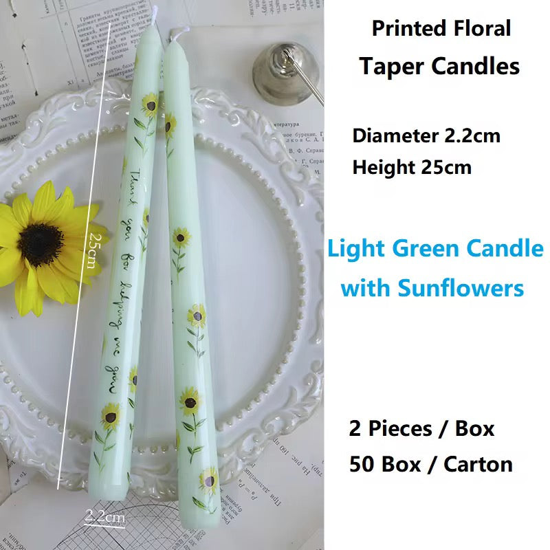 4 Boxes of European-Style 25cm Long-Stem Floral Candle