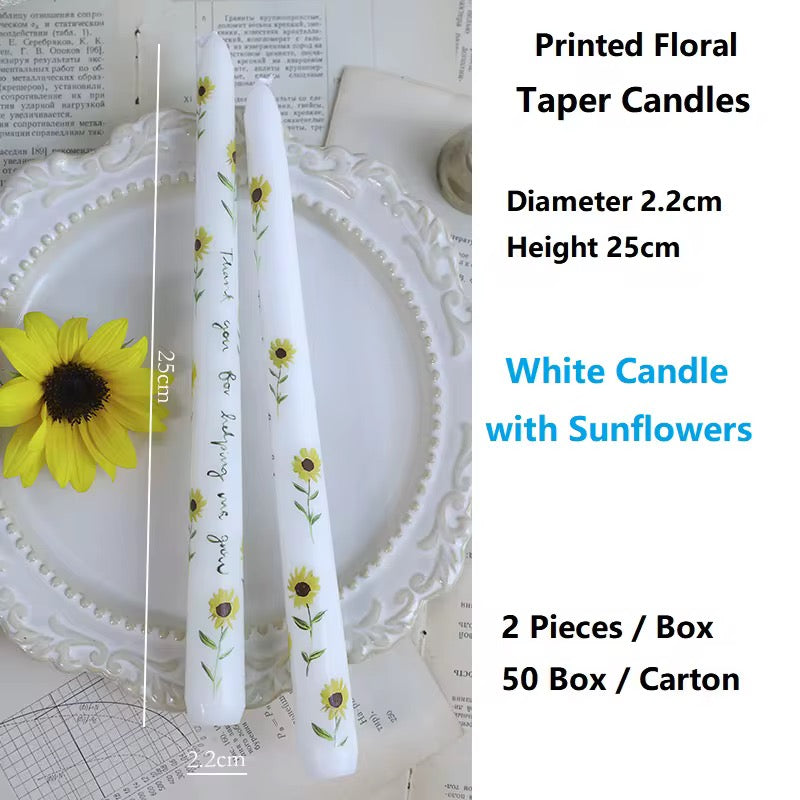 4 Boxes of European-Style 25cm Long-Stem Floral Candle