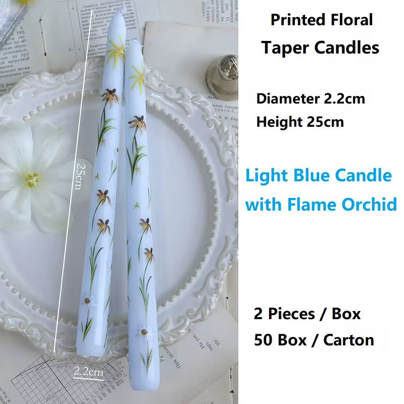 4 Boxes of European-Style 25cm Long-Stem Floral Candle
