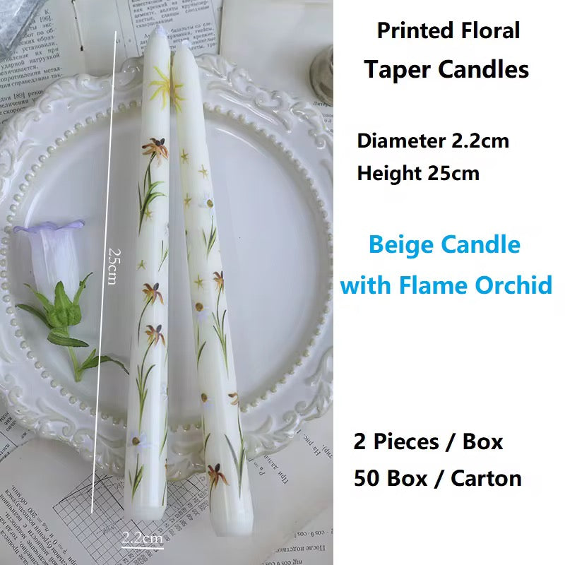 4 Boxes of European-Style 25cm Long-Stem Floral Candle