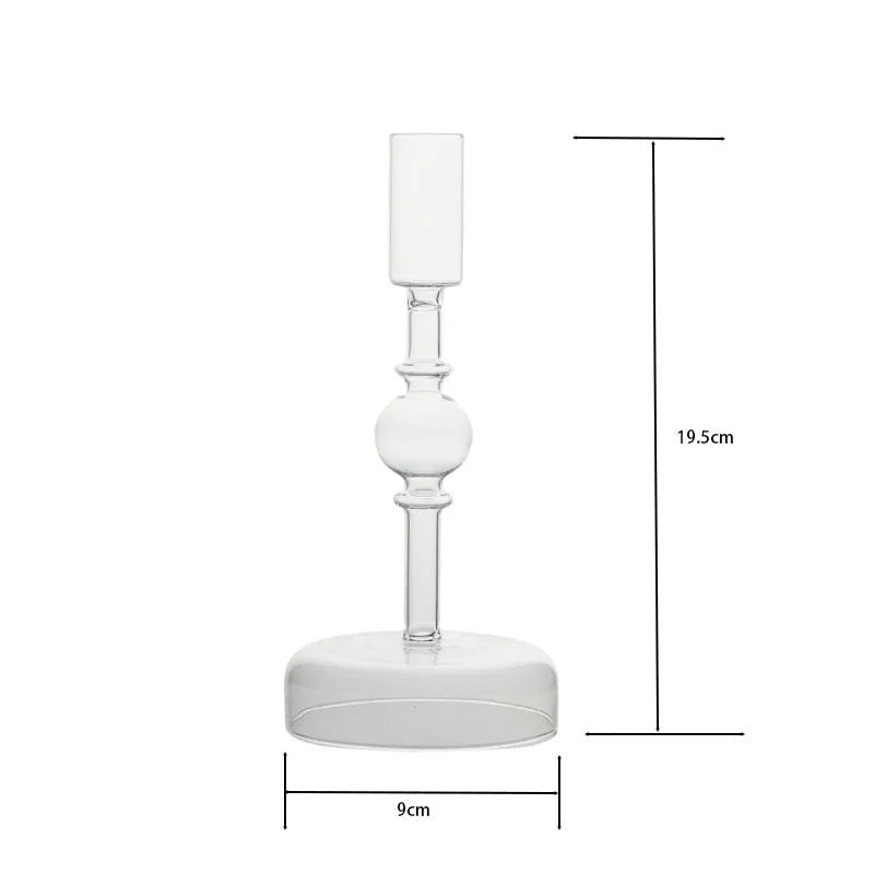 Set of Handmade Nordic Glass Candlestick