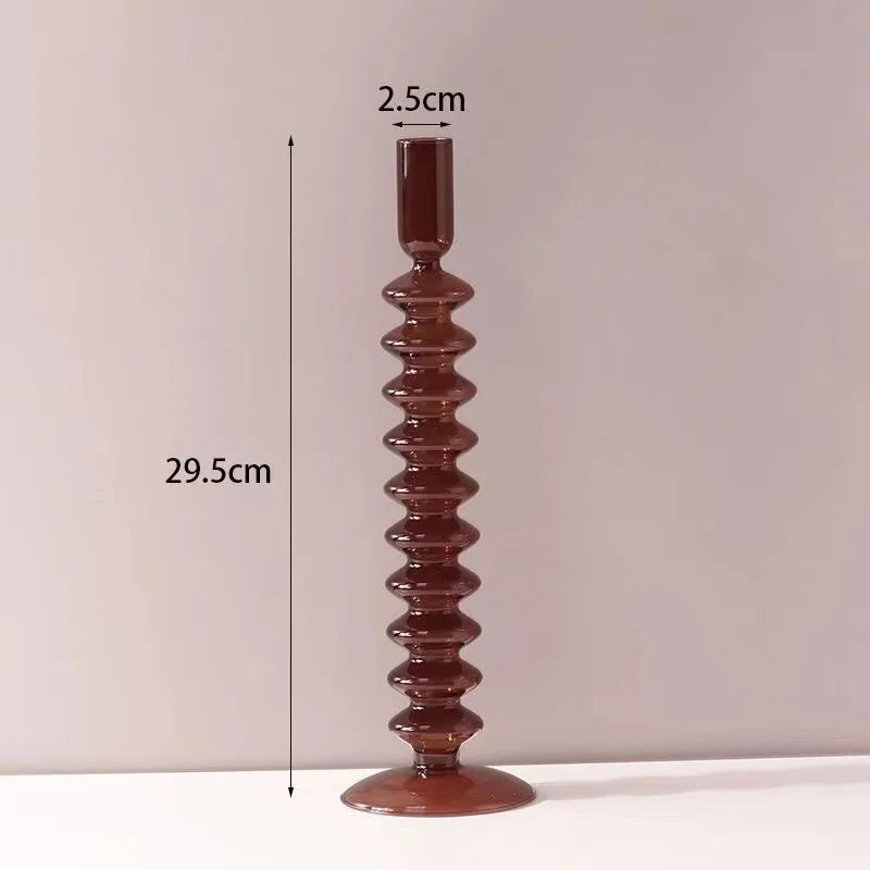 Set of Modern Glass Candle Holders