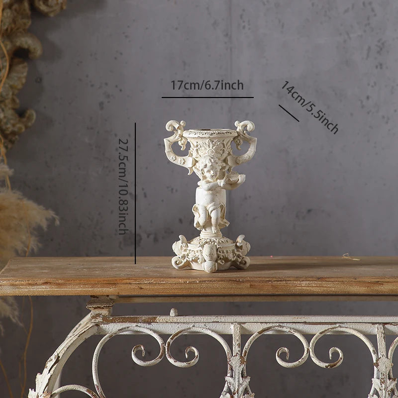 Set of Antique Roman Column Candle Holder