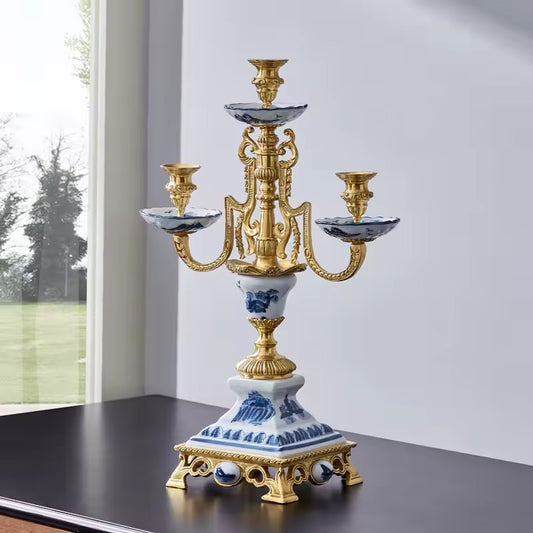 Copper Porcelain Candlestick