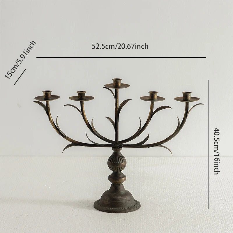 Metal Handcrafted Vintage Candelabra Centerpiece With Excellent