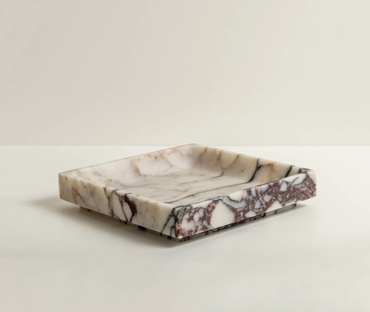 Set of 3 Marble Candle Tray