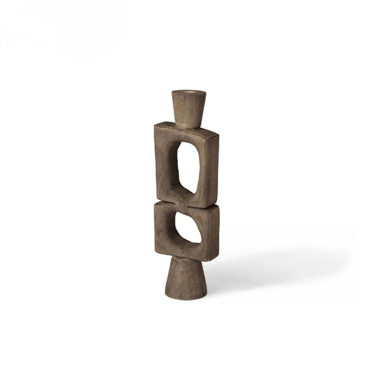 Set of Solid Wood Tall Unique Candle Stand