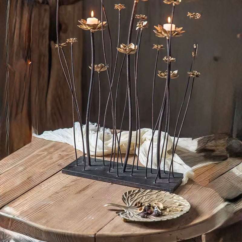 Iron Flower Candelabras