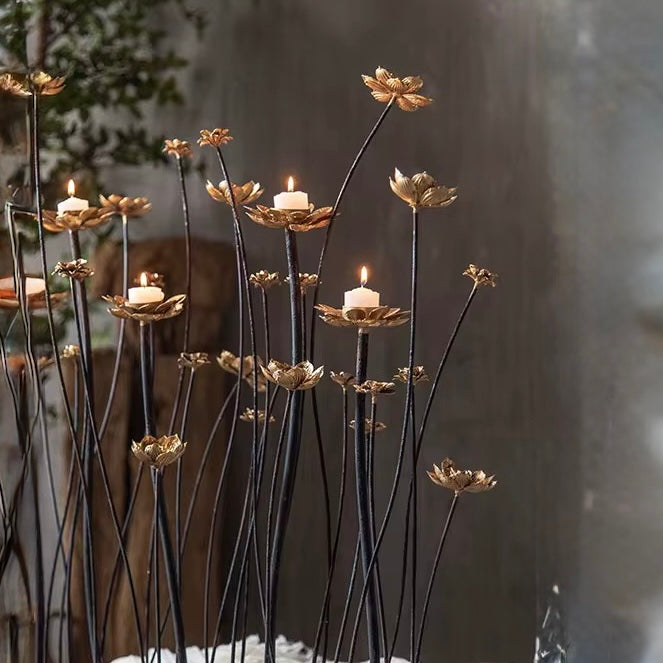 Iron Flower Candelabras