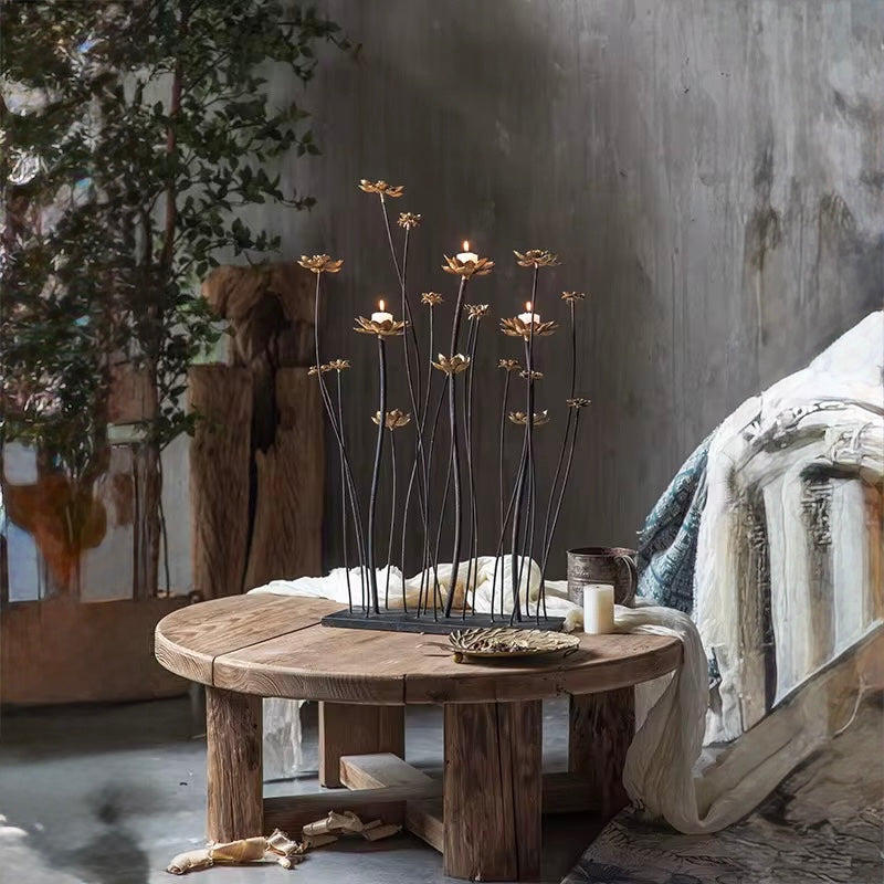 Iron Flower Candelabras