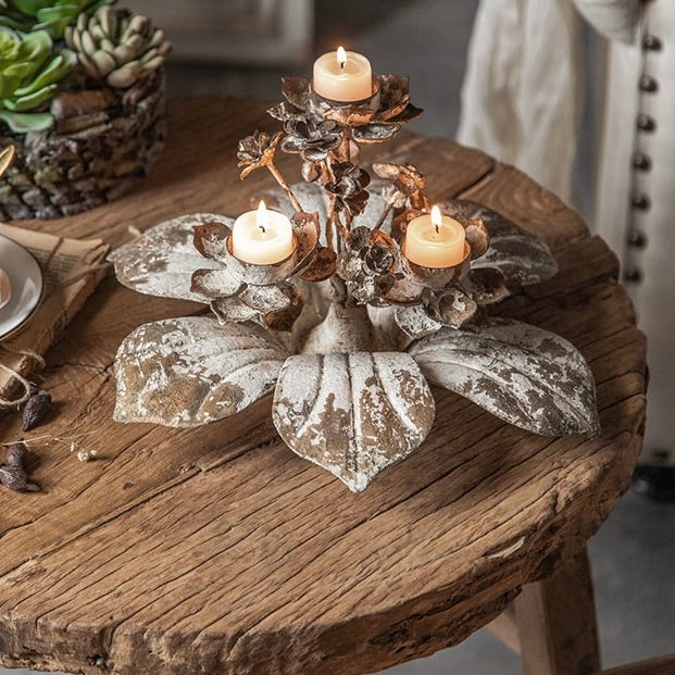 Iron flower Frame Candelabra